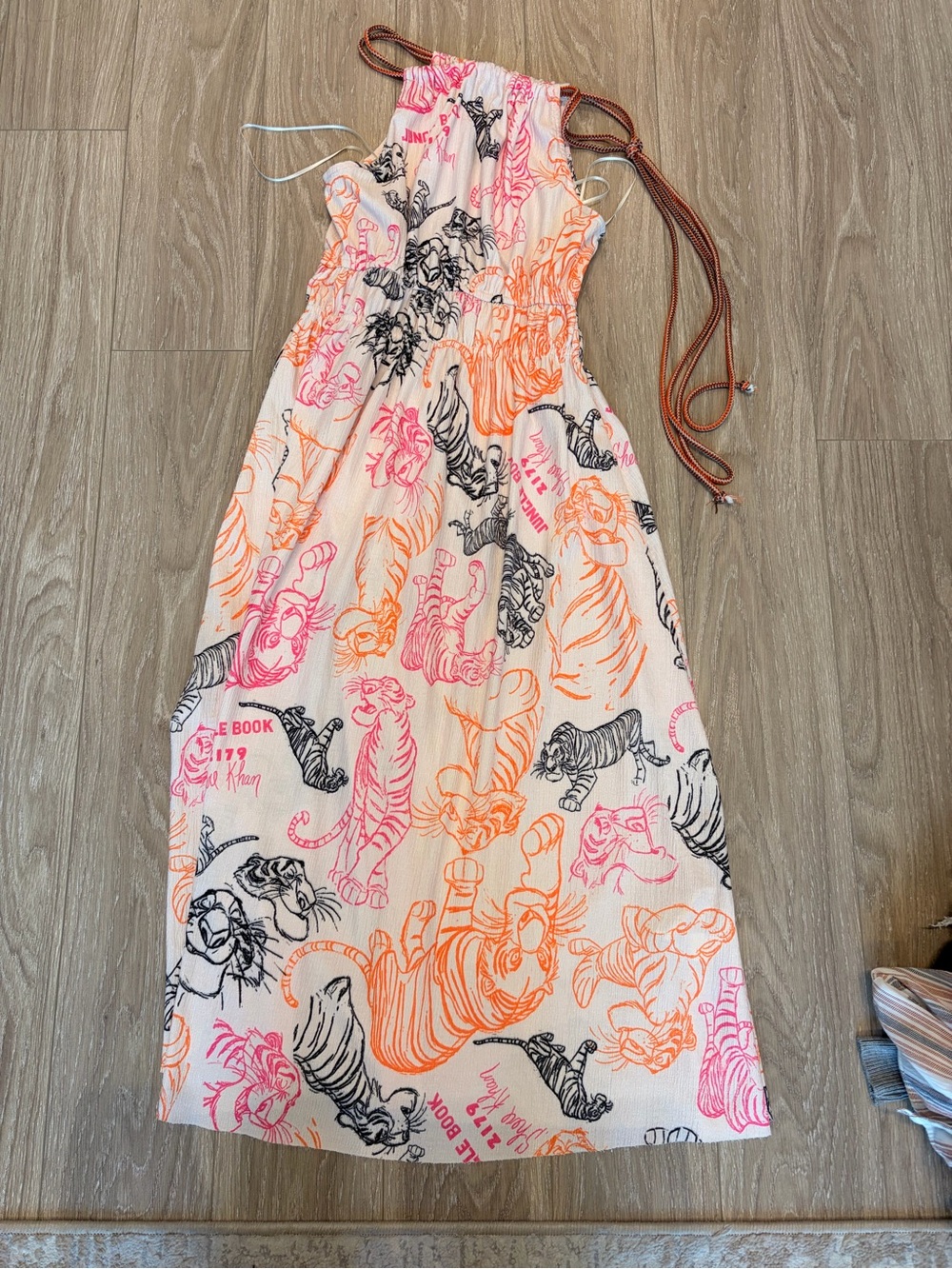 Sleeveless Tiger Print Dress in Pink & Orange